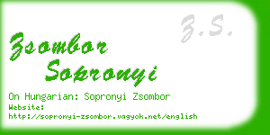 zsombor sopronyi business card